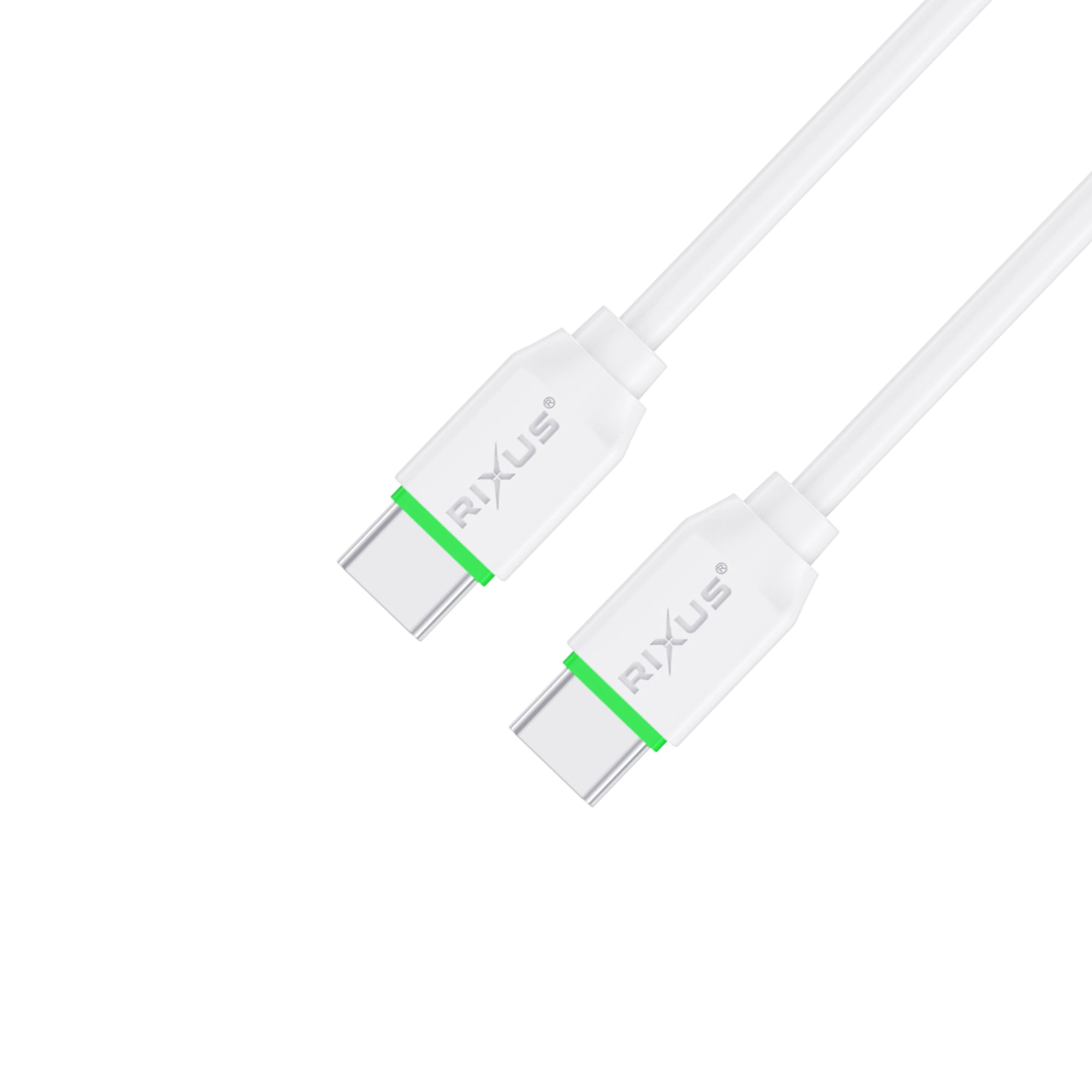 Rixus RXUC13C Câble de charge rapide USB-C vers USB-C 30cm Blanc