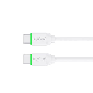 Rixus RXUC13C Câble de charge rapide USB-C vers USB-C 30cm Blanc