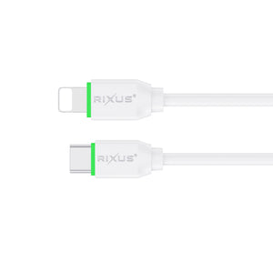 Rixus RXUC13L Fast Charging Cable USB-C To Lightning Connector 30cm White