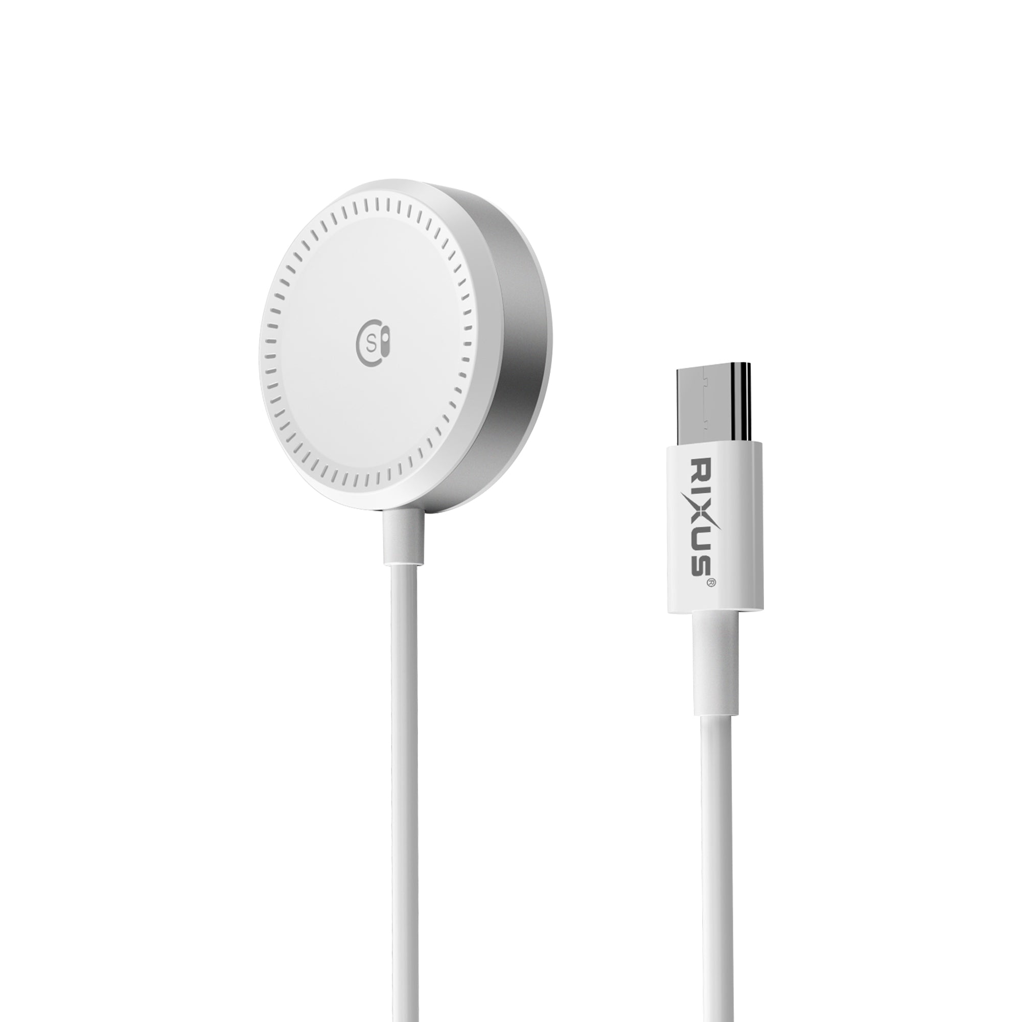 Rixus RXWC05 Chargeur USB-C For Apple Watch et Samsung Galaxy Watch 1.2m Blanc