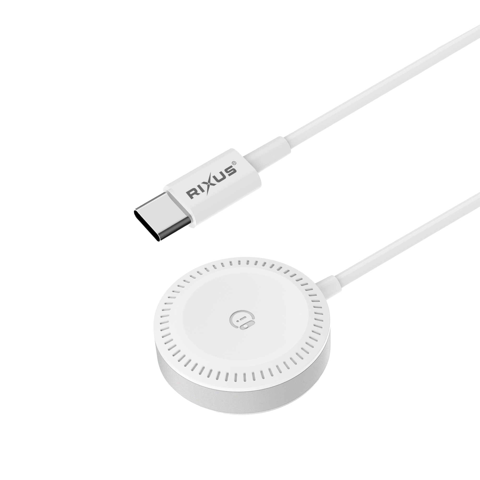 Rixus RXWC05 Chargeur USB-C For Apple Watch et Samsung Galaxy Watch 1.2m Blanc