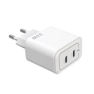 Rixus RXHC33D GaN Double USB-C Power Adapter 33W Blanc