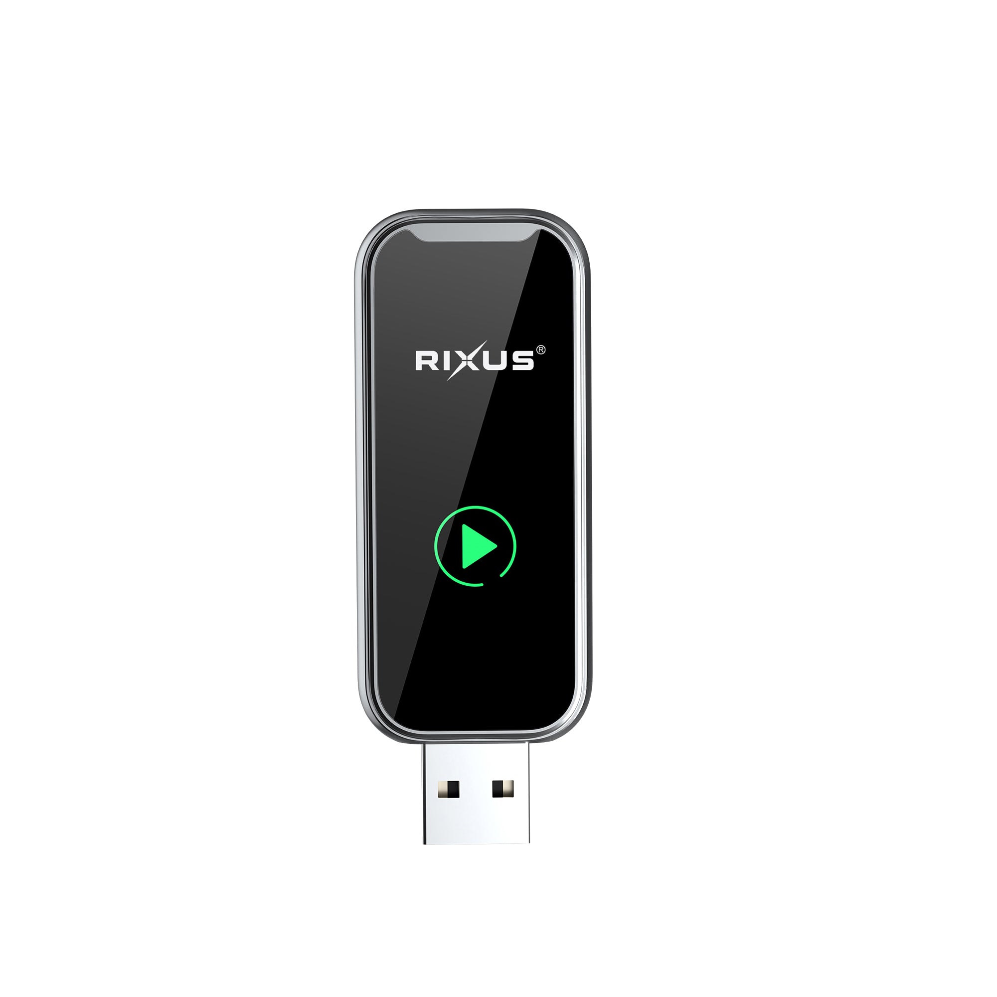 Rixus RXCP03 Wireless Carplay Dongle Metallic Gray (Dongle Carplay sans fil gris métallisé)