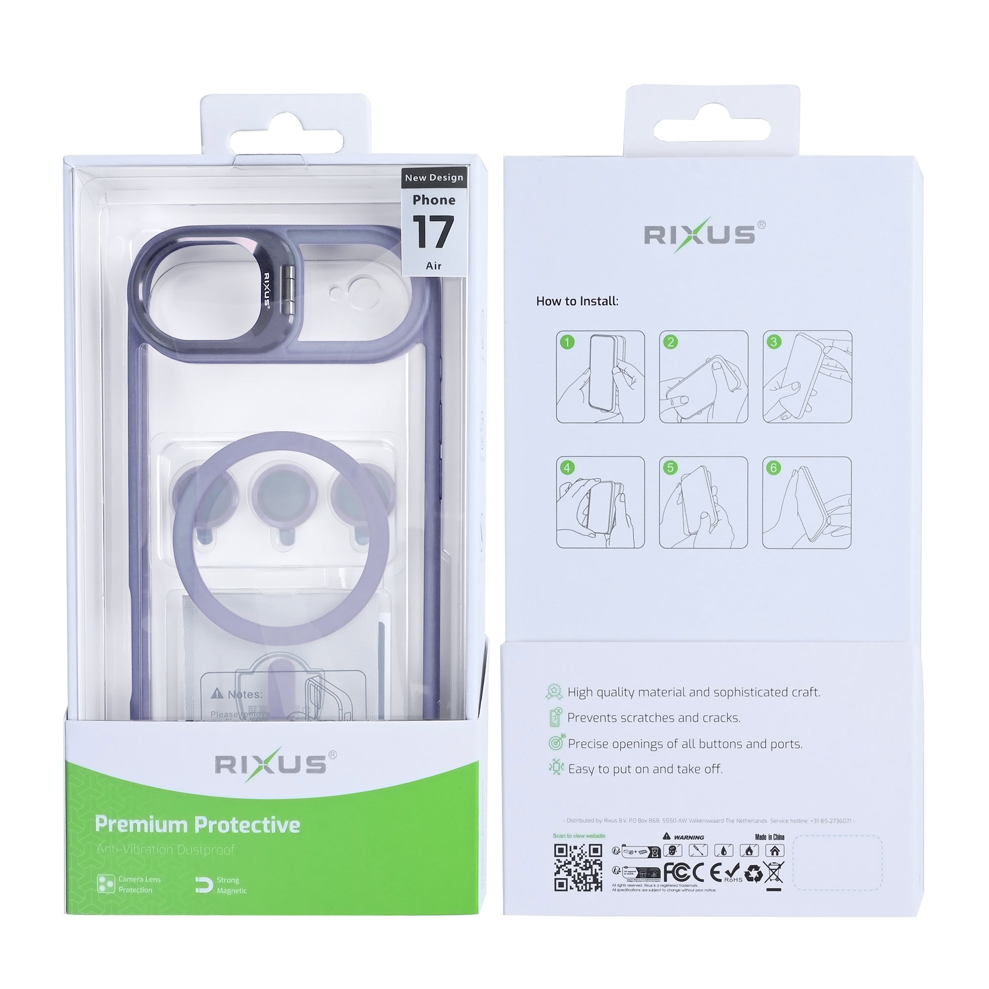 Rixus Classic 03 Case With MagSafe Compatible For Apple iPhone 17 Pro Max Light Purple