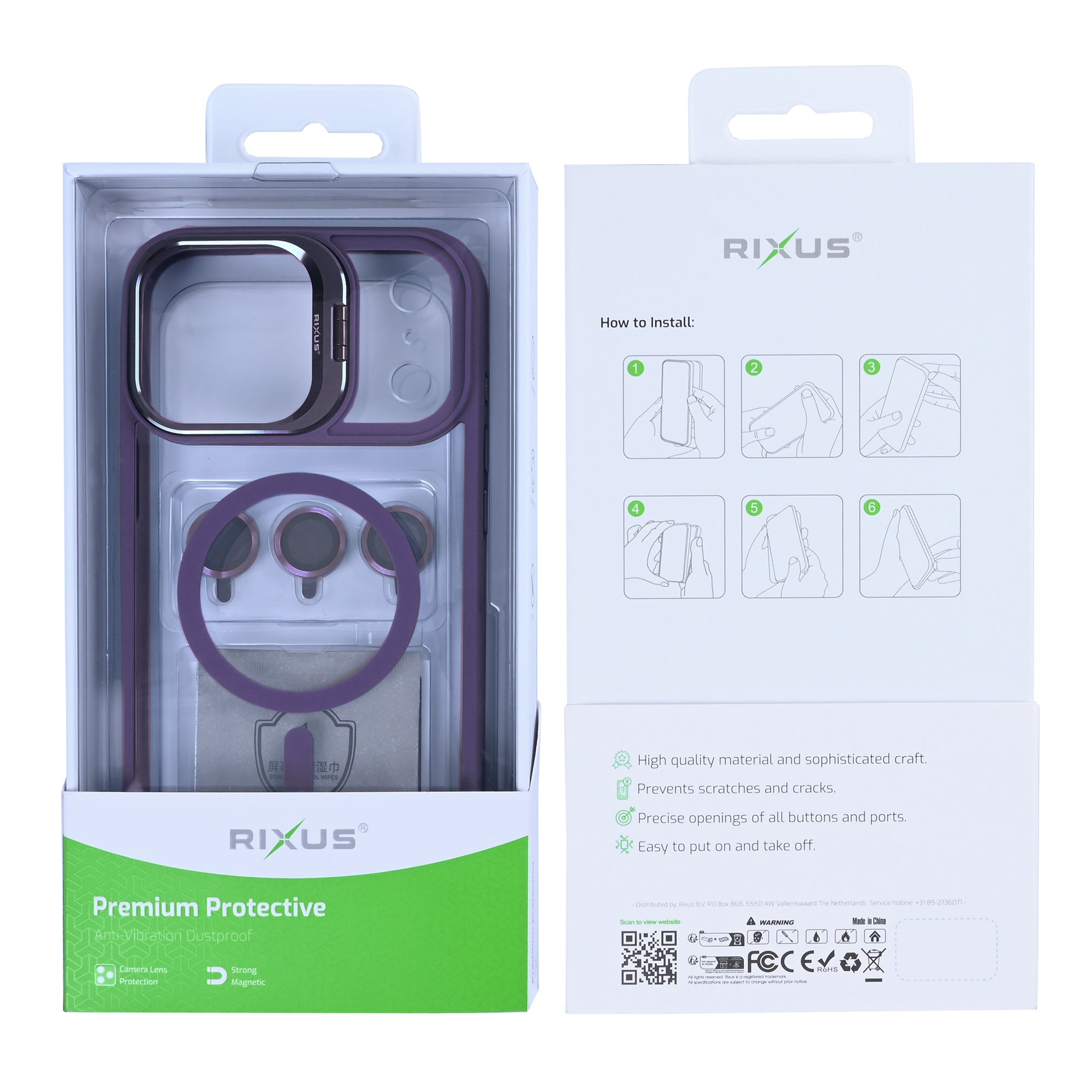 Rixus Classic 03 Case With MagSafe Compatible For Apple iPhone 17 Pro Max Deep Purple