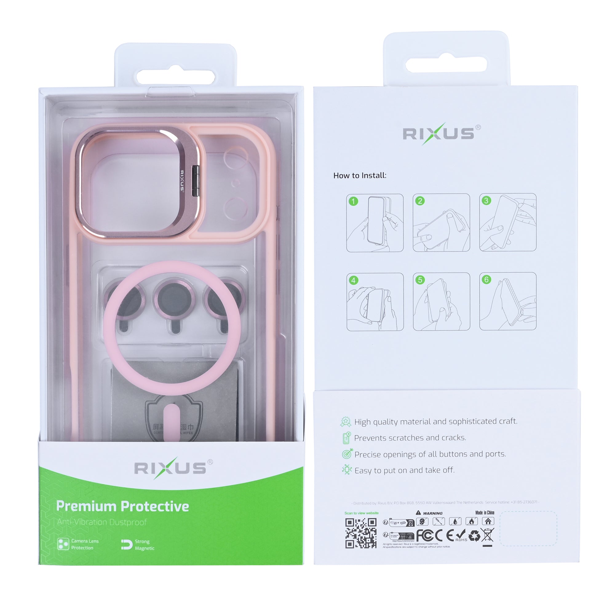Rixus Classic 03 Case With MagSafe Compatible For Apple iPhone 17 Pro Max Light Pink