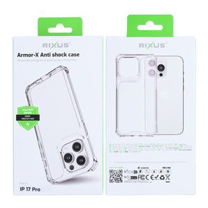 Rixus Armor-X Anti Shock Case For Apple iPhone 17 Pro Transparant