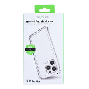 Rixus Armor-X Anti Shock Case For Apple iPhone 17 Pro Max Transparant