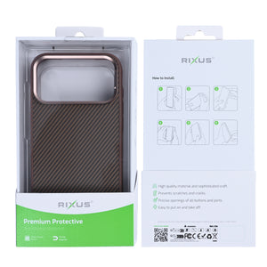 Rixus Mag Carbon With MagSafe Compatible For Apple iPhone 17 Pro Brown