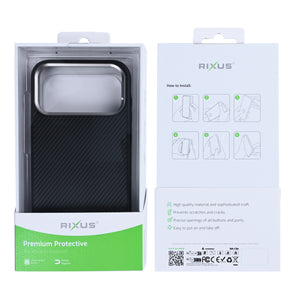 Rixus Mag Carbon With MagSafe Compatible For Apple iPhone 17 Pro Max Titanium Black