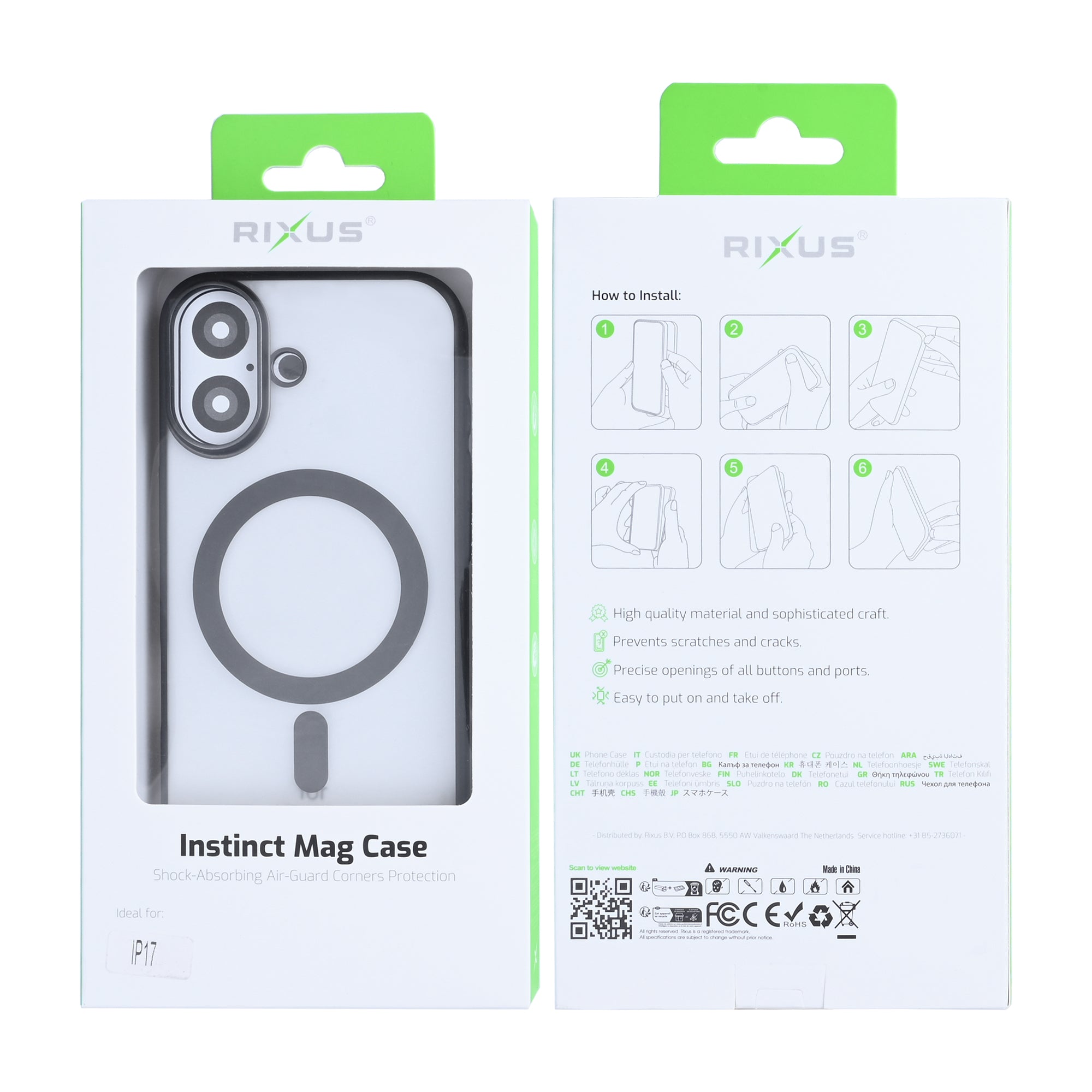 Rixus Instinct Mag Case For Apple iPhone 17 Noir