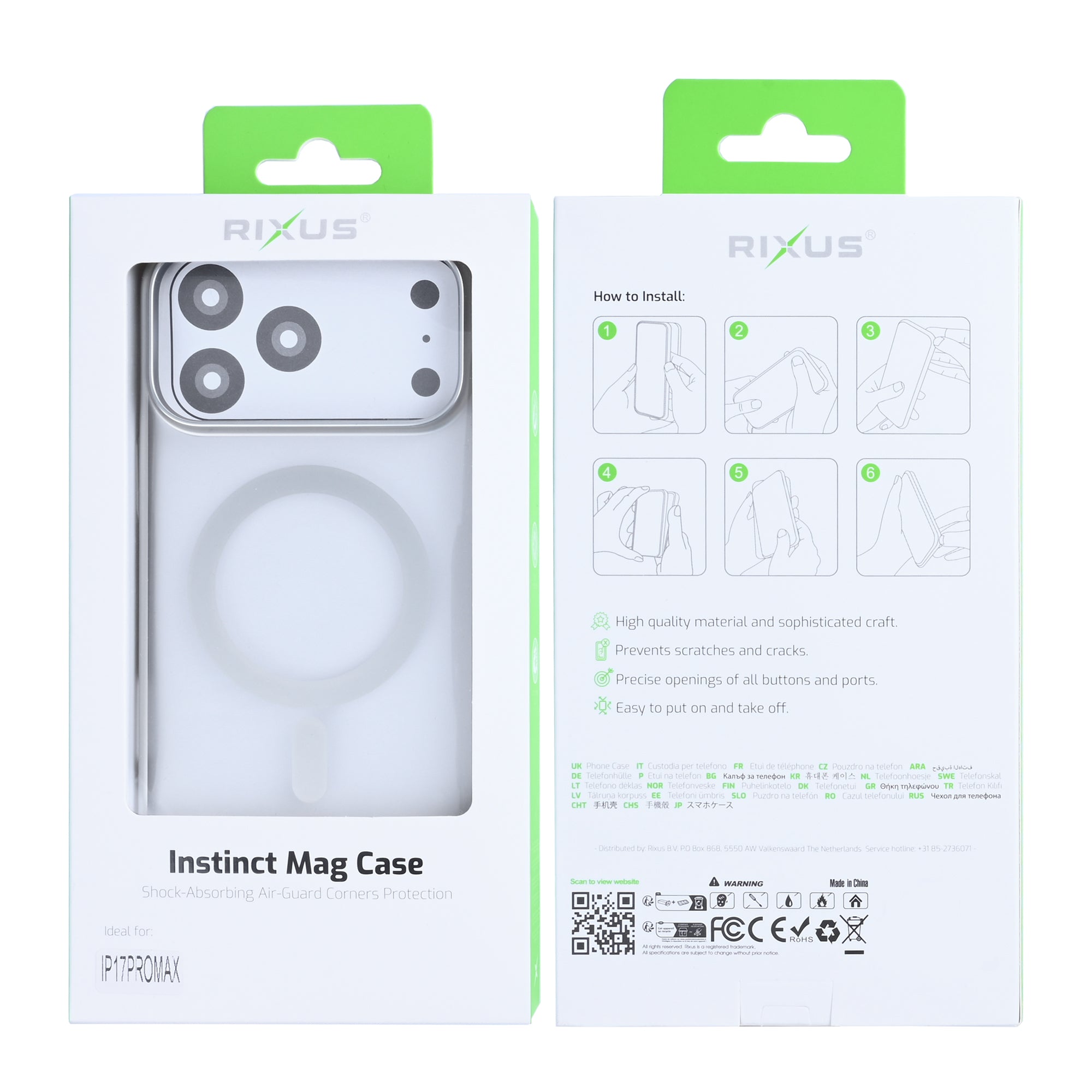 Rixus Instinct Mag Case For Apple iPhone 17 Pro Max Argent