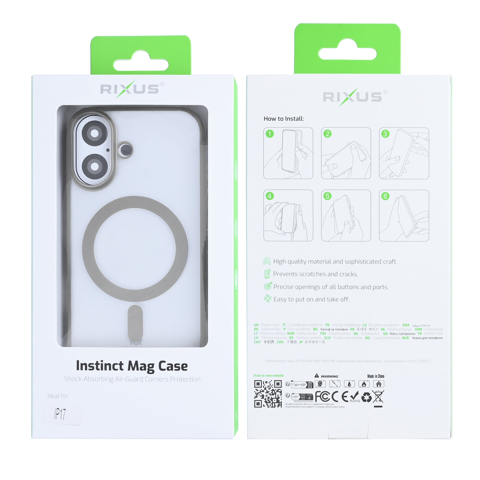 Rixus Instinct Mag Case For Apple iPhone 17 Gris titane