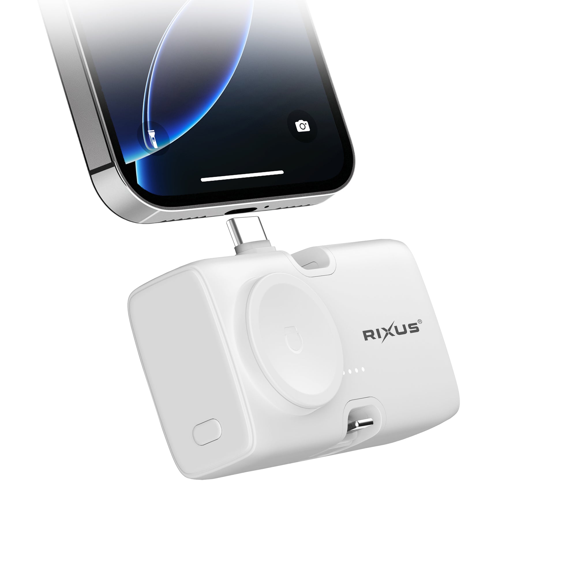 Rixus RXPB13 Mini Click-On 3 en 1 Powerbank 4500mAh Blanc
