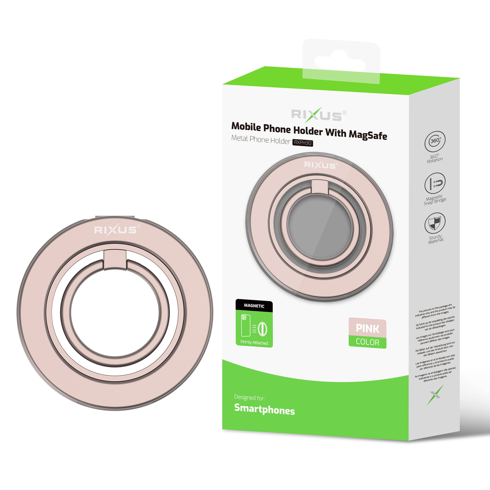Rixus RXPH30G MagGo Porte-bague magnétique Or titane