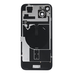 For Apple 15 Verre arrière avec NFC, cadre d'appareil photo agrandi Bleu retiré