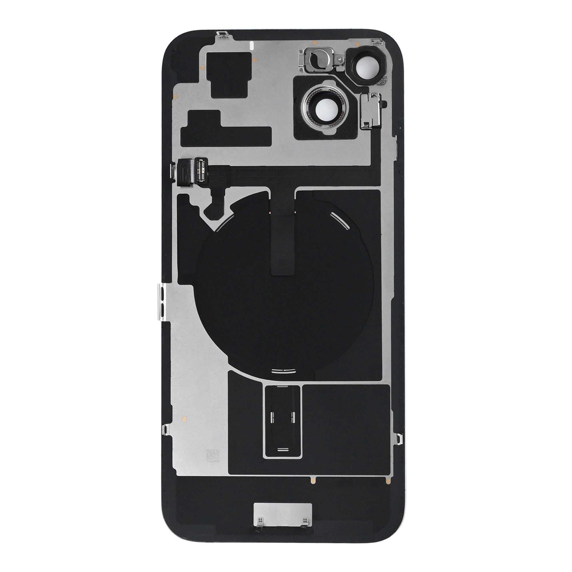 For Apple 15 Plus Verre arrière avec NFC, cadre d'appareil photo agrandi Bleu retiré