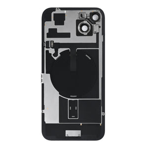 For Apple 15 Plus Verre arrière avec NFC, cadre de caméra agrandi Rose tiré
