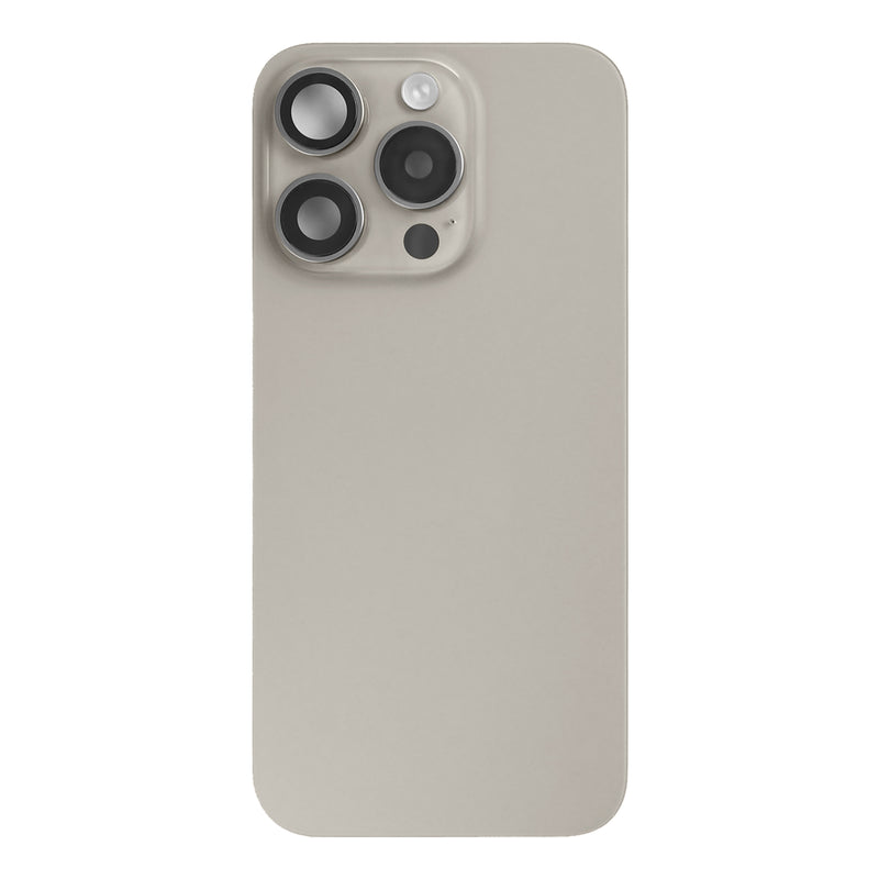 For Apple 15 Pro Max Verre arrière avec NFC, cadre de caméra agrandi Titane naturel étiré