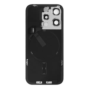 For Apple 15 Pro Max Verre arrière avec NFC, cadre de caméra agrandi Titane naturel étiré