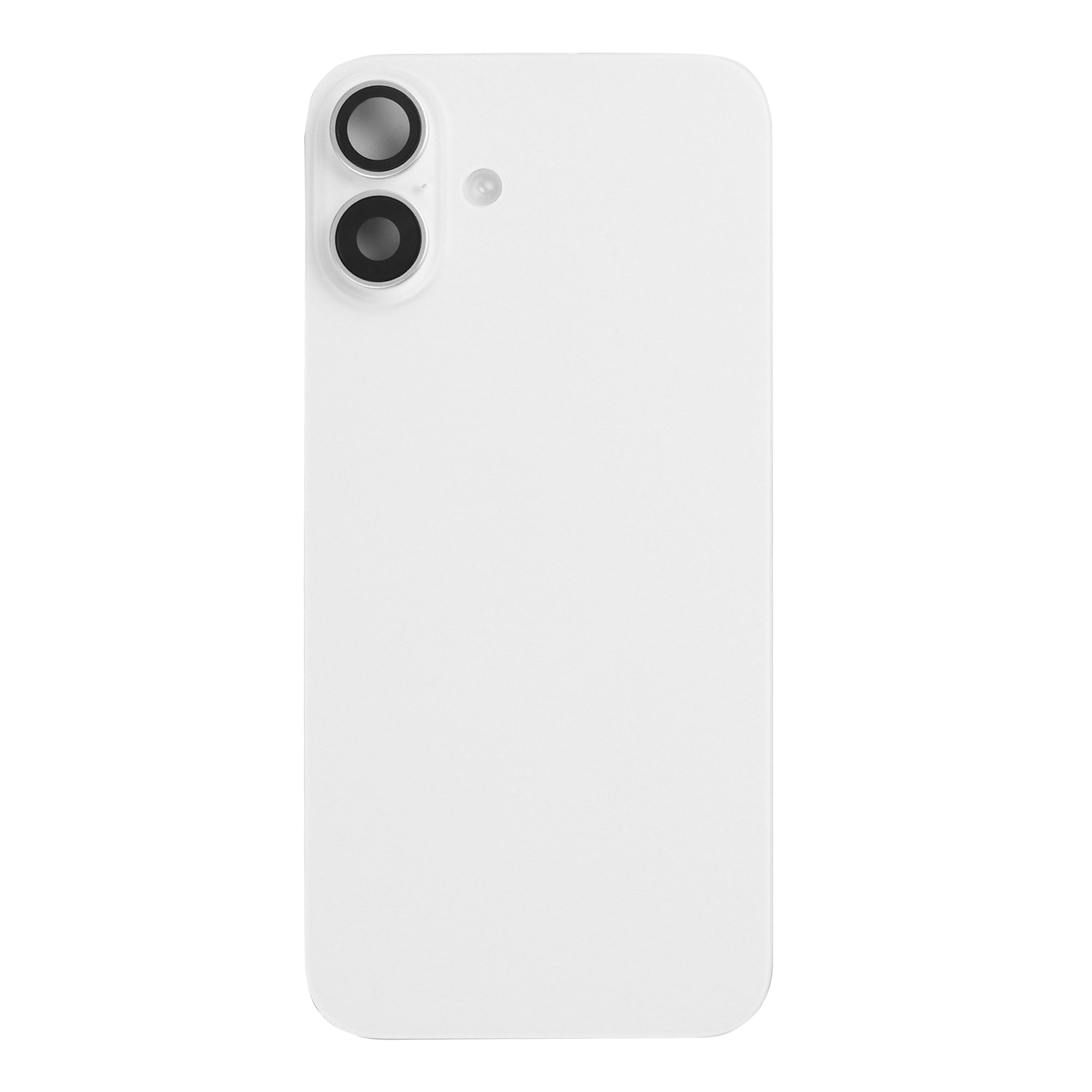 For Apple 16 Verre arrière avec NFC, cadre de caméra agrandi blanc retiré