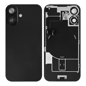 For Apple 16 Plus Verre arrière avec NFC, cadre d'appareil photo agrandi Noir retiré
