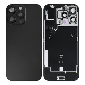 For Apple 16 Pro Verre arrière avec NFC, cadre d'appareil photo agrandi Titane noir étiré