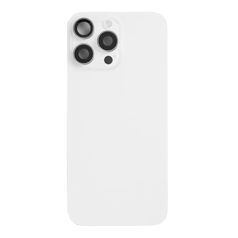For Apple 16 Pro Verre arrière avec NFC, cadre d'appareil photo agrandi Titane blanc étiré