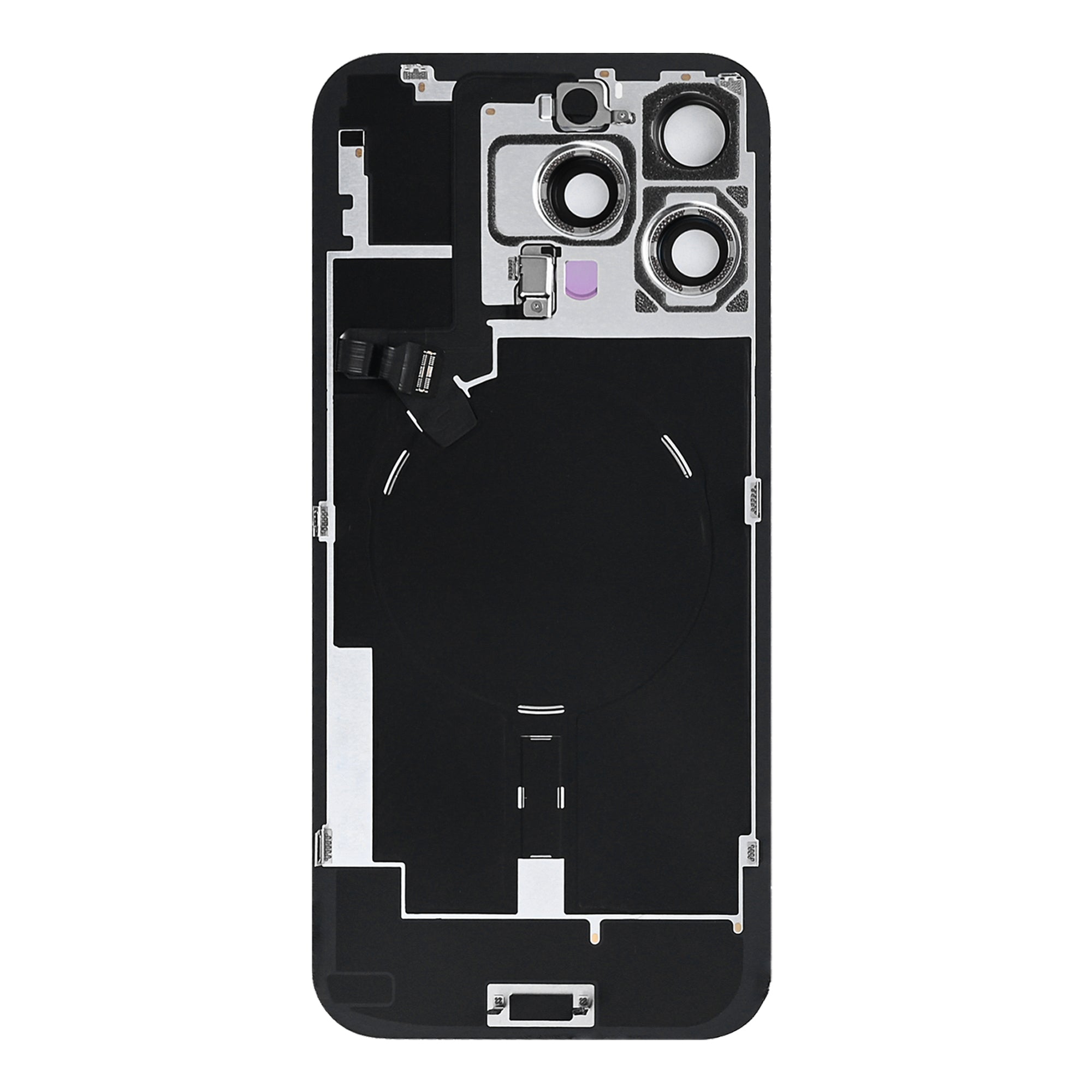 For Apple 16 Pro Max Verre arrière avec NFC, cadre d'appareil photo agrandi Titane noir étiré