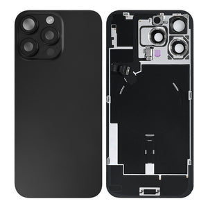 For Apple 16 Pro Max Verre arrière avec NFC, cadre d'appareil photo agrandi Titane noir étiré