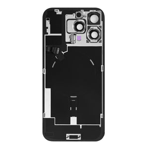 For Apple 16 Pro Max Verre arrière avec NFC, cadre d'appareil photo agrandi Titane blanc étiré
