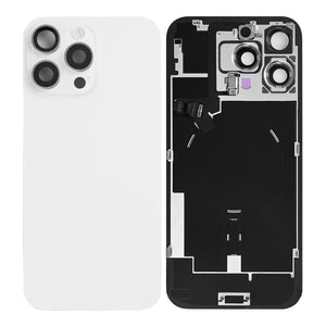 For Apple 16 Pro Max Verre arrière avec NFC, cadre d'appareil photo agrandi Titane blanc étiré