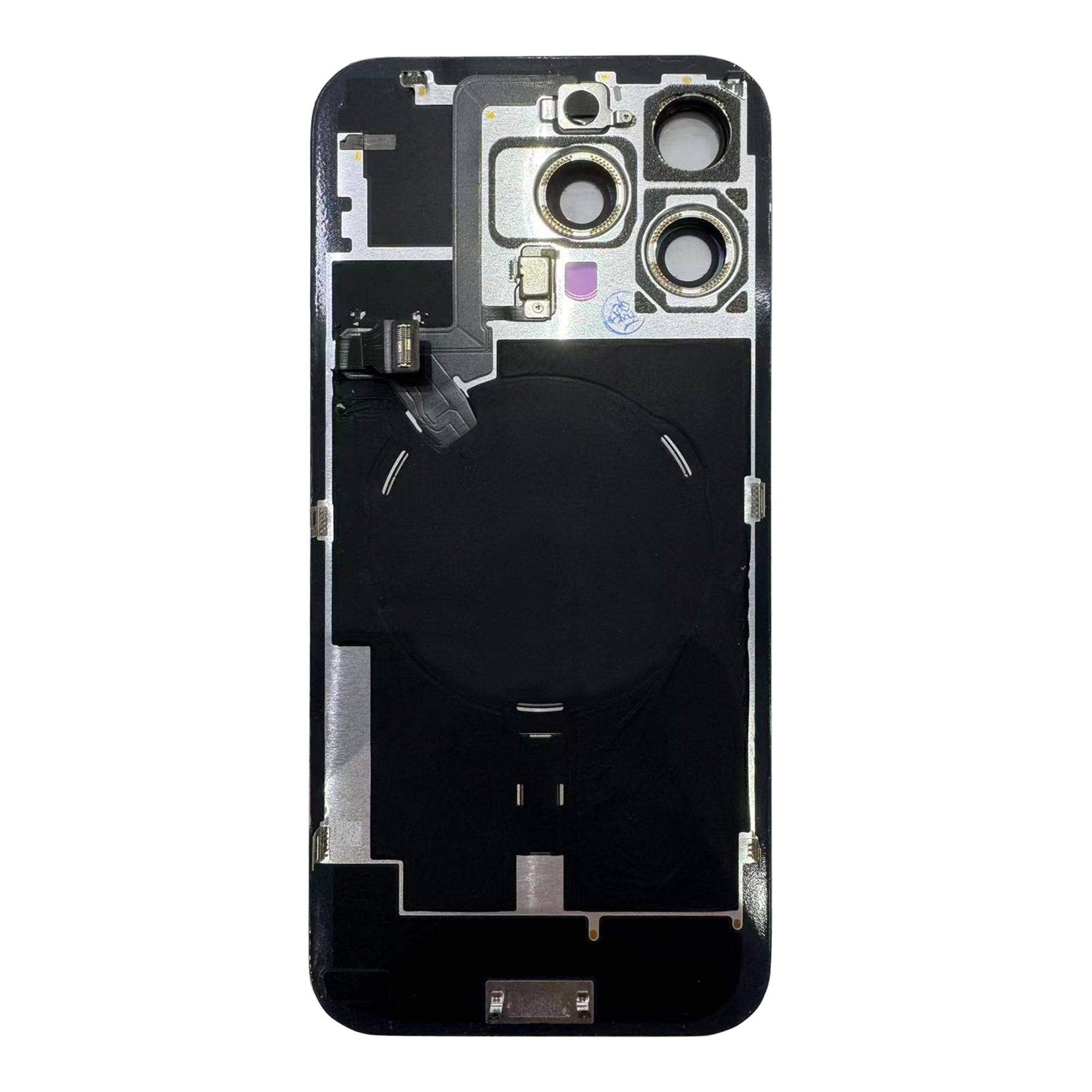 For Apple 16 Pro Max Verre arrière avec NFC, cadre d'appareil photo agrandi Titane désert tiré