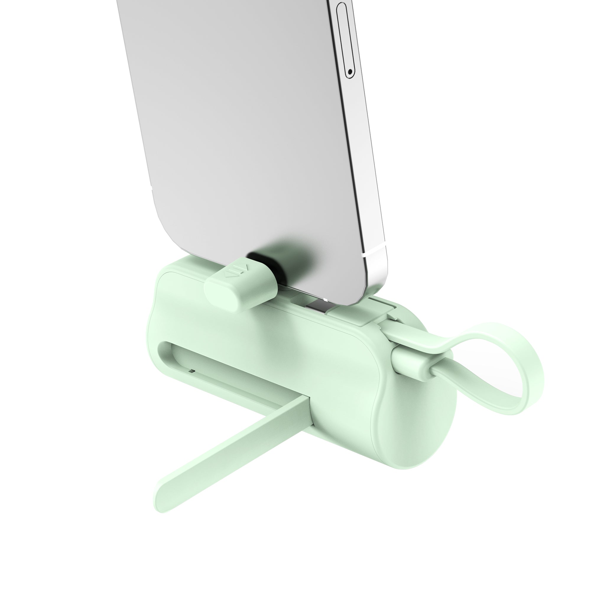 Mini batterie externe Rixus RXPB98G Click-On USB-C 5000 mAh verte