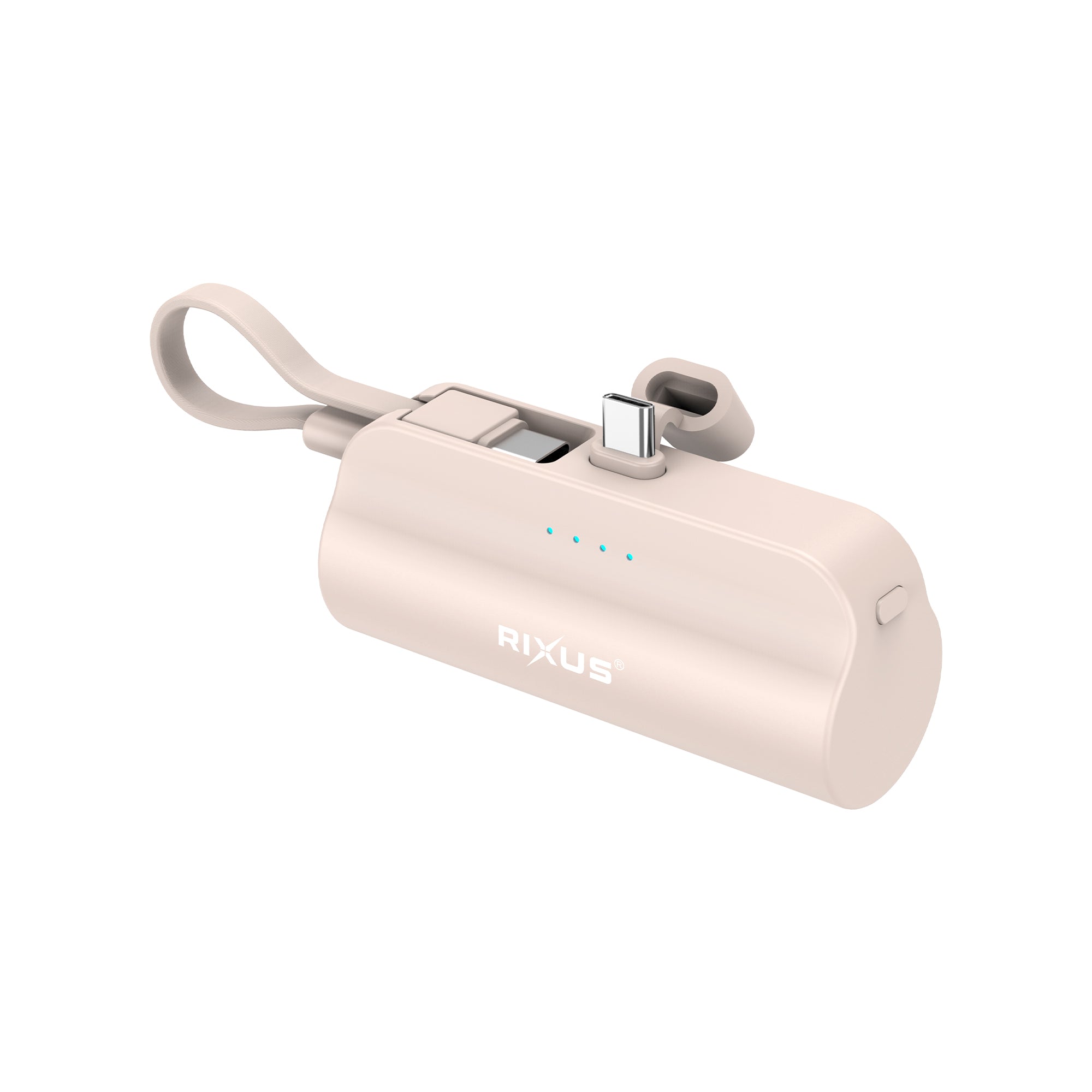 Mini batterie externe Rixus RXPB98P Click-On USB-C 5000 mAh rose