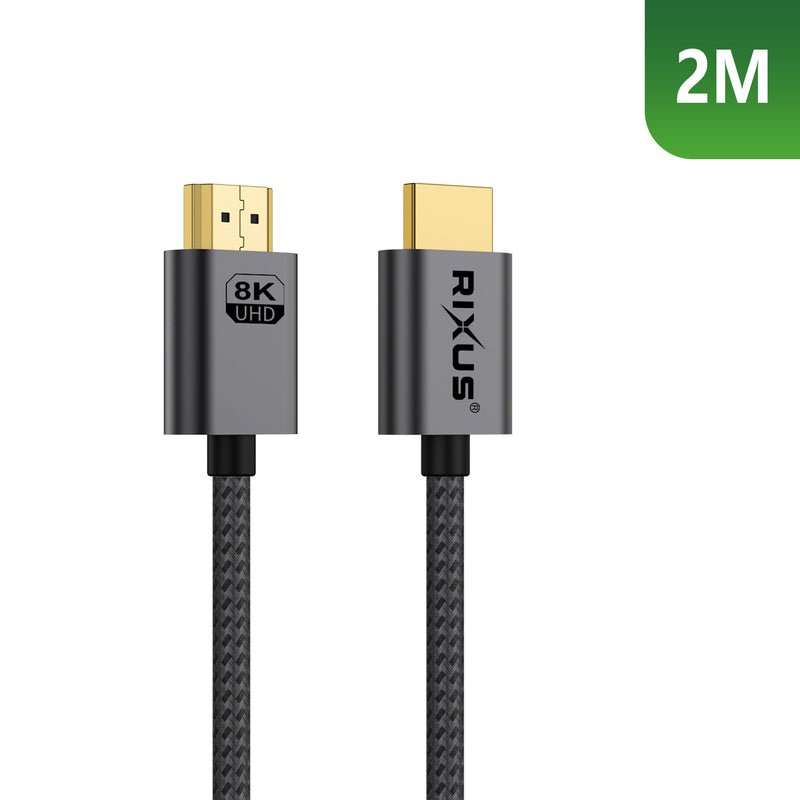 Rixus RXHU12 Câble HDMI Premium 8K 2m Gris Espace
