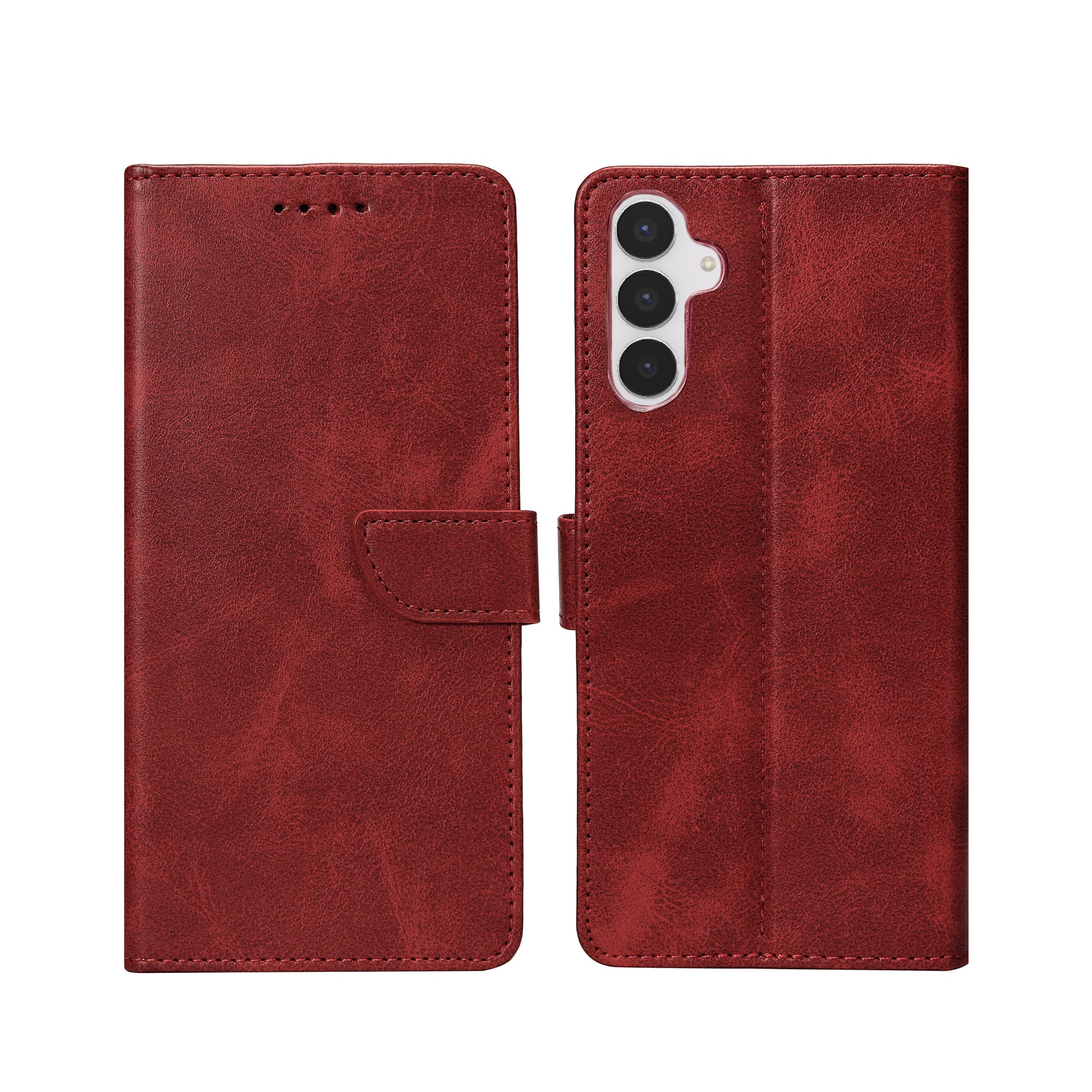Rixus Bibliothèque pour Samsung Galaxy S25 FE Rouge foncé