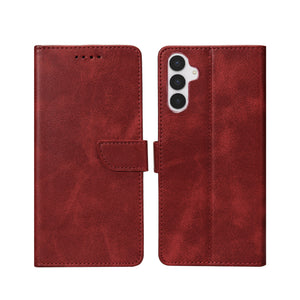 Rixus Bibliothèque pour Samsung Galaxy S25 FE Rouge foncé