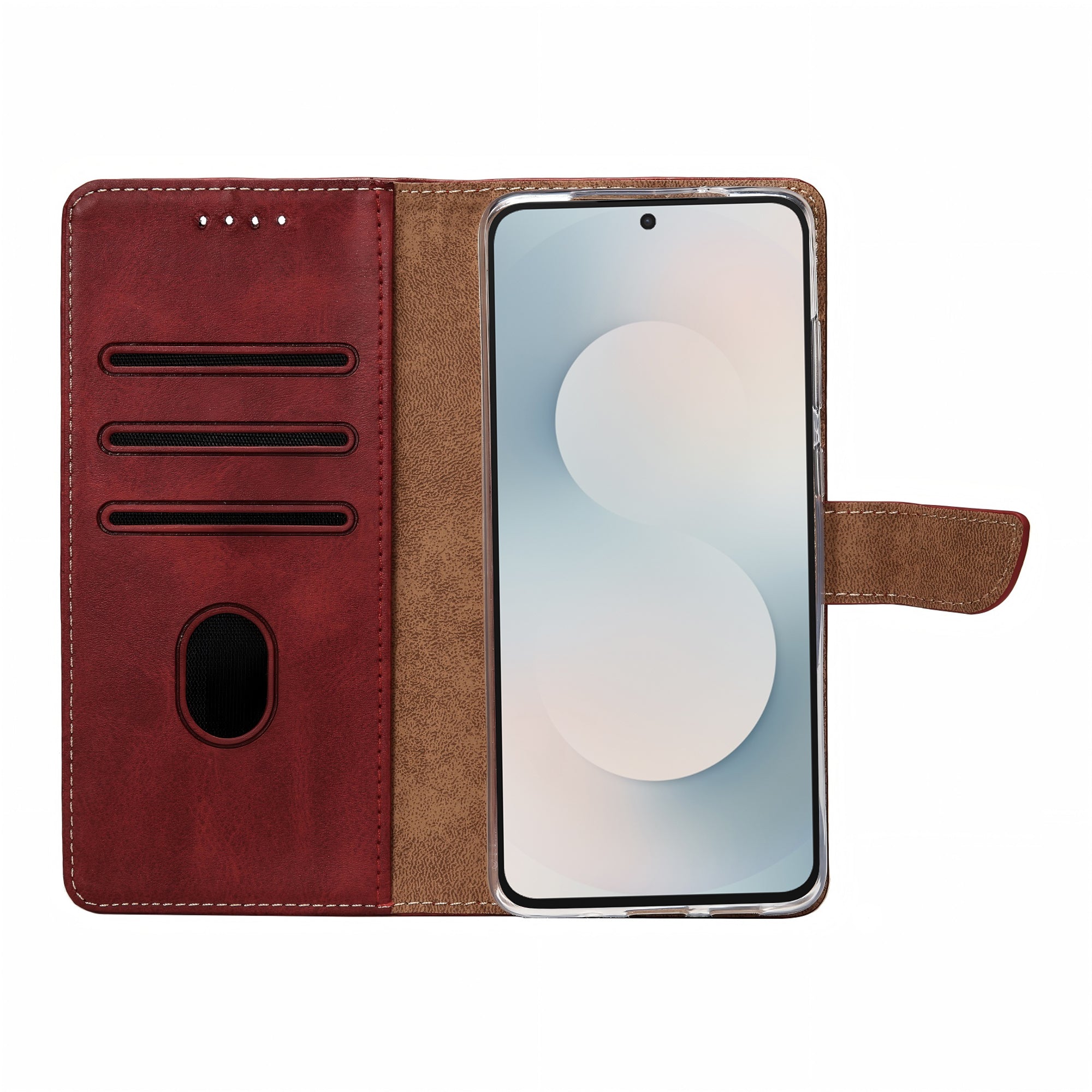 Rixus Bibliothèque pour Samsung Galaxy S25 FE Rouge foncé