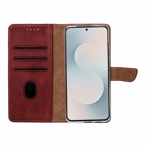 Rixus Bibliothèque pour Samsung Galaxy S25 FE Rouge foncé