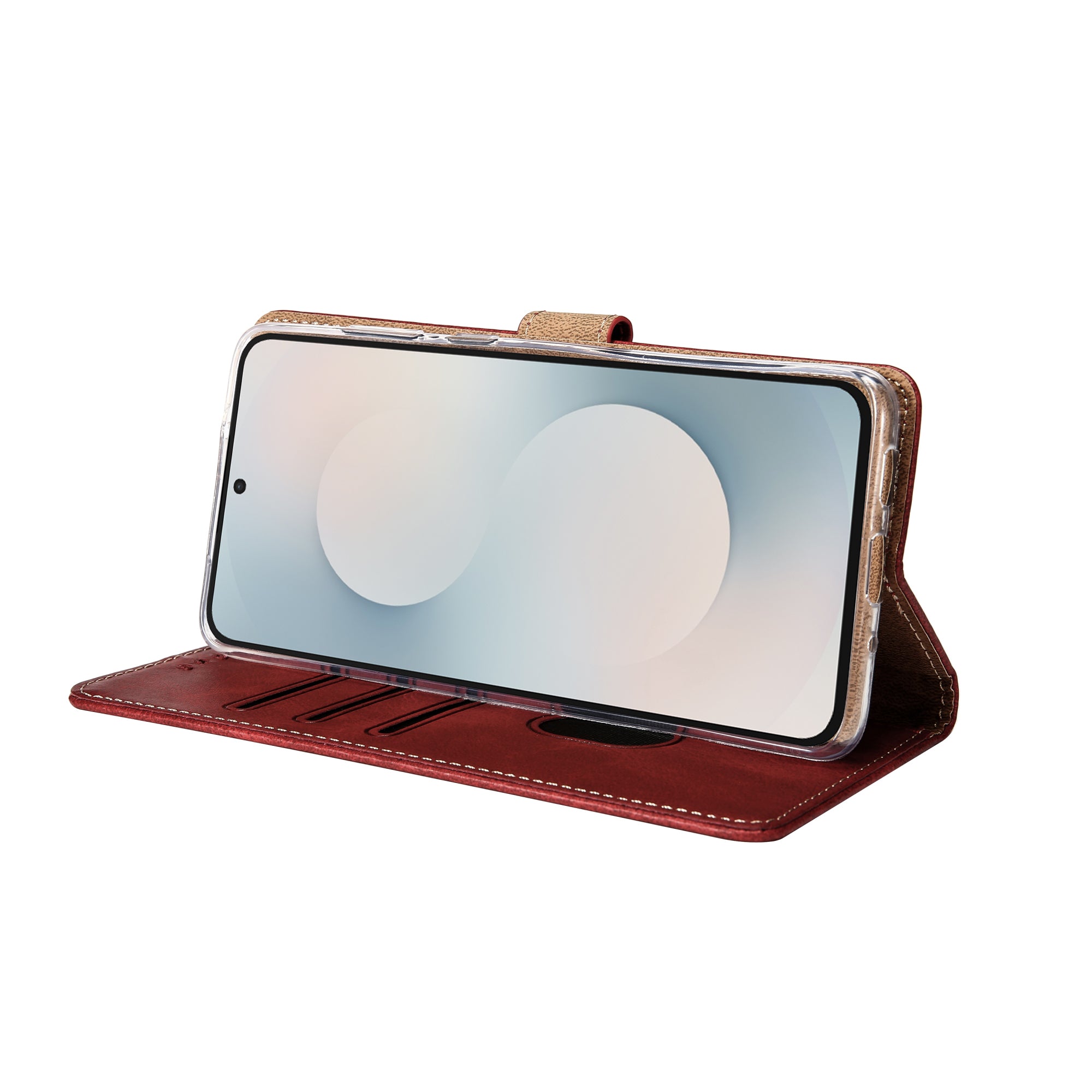 Rixus Bibliothèque pour Samsung Galaxy S25 FE Rouge foncé