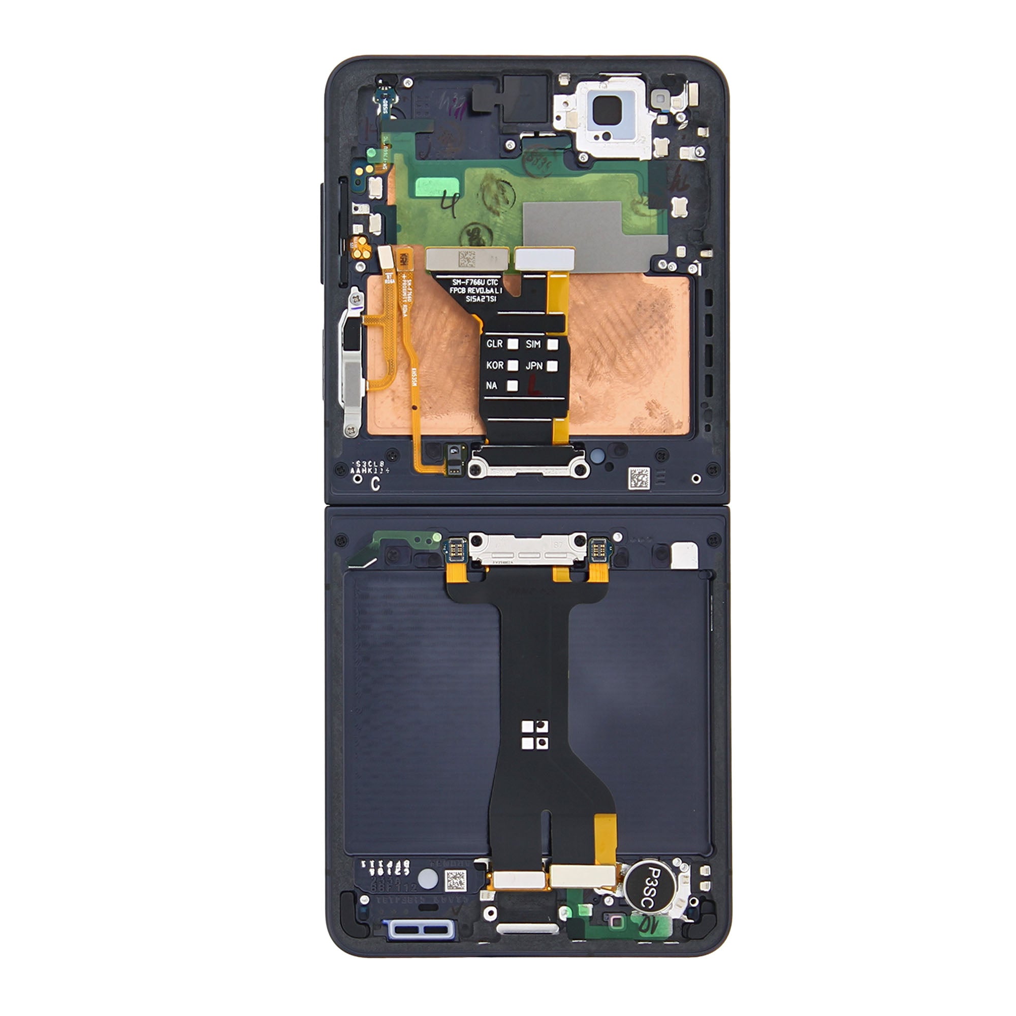 Écran principal et numériseur Samsung Galaxy Z Flip7 F766B avec cadre noir jais Service Pack