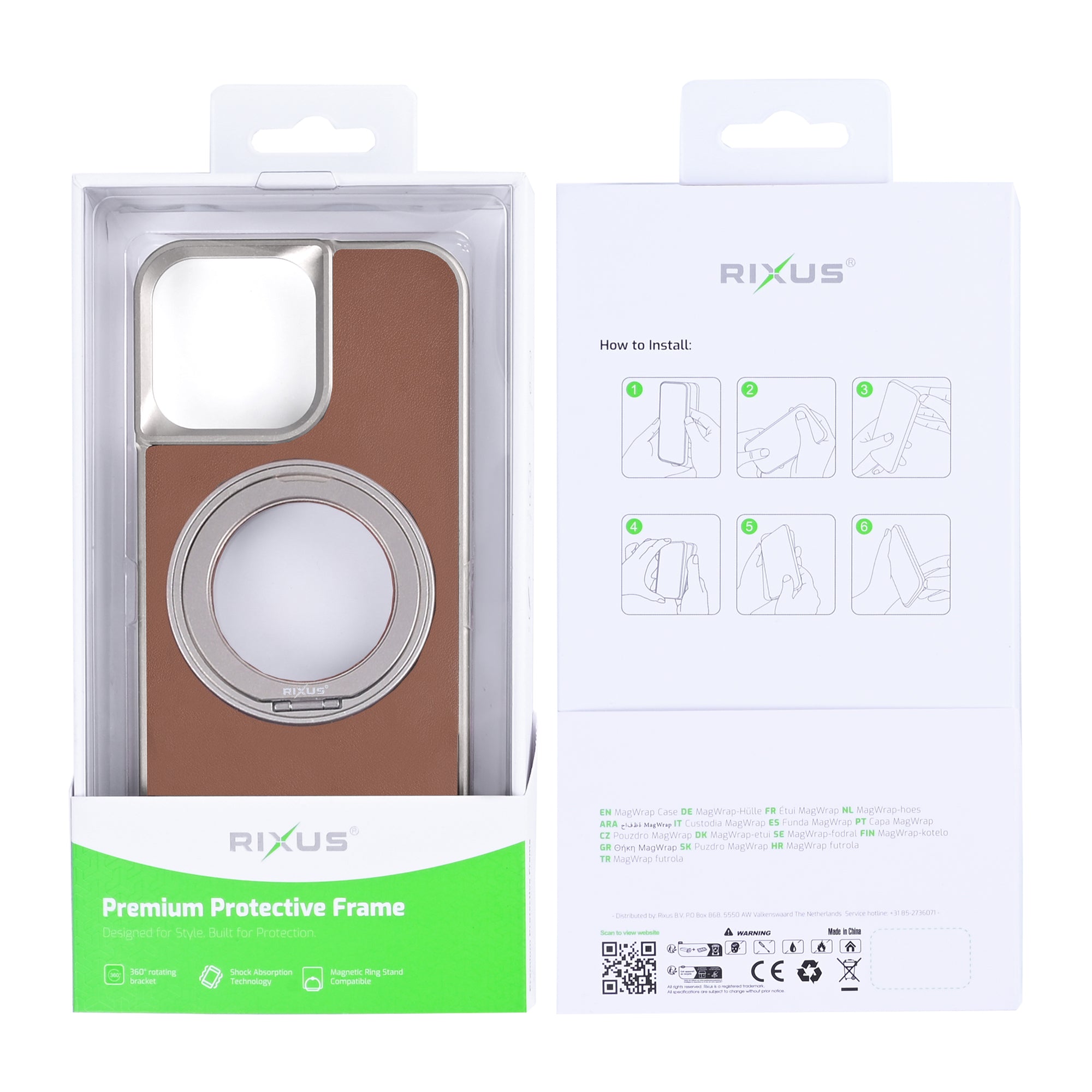 Étui Rixus MagWrap For Apple 15 Pro Max marron