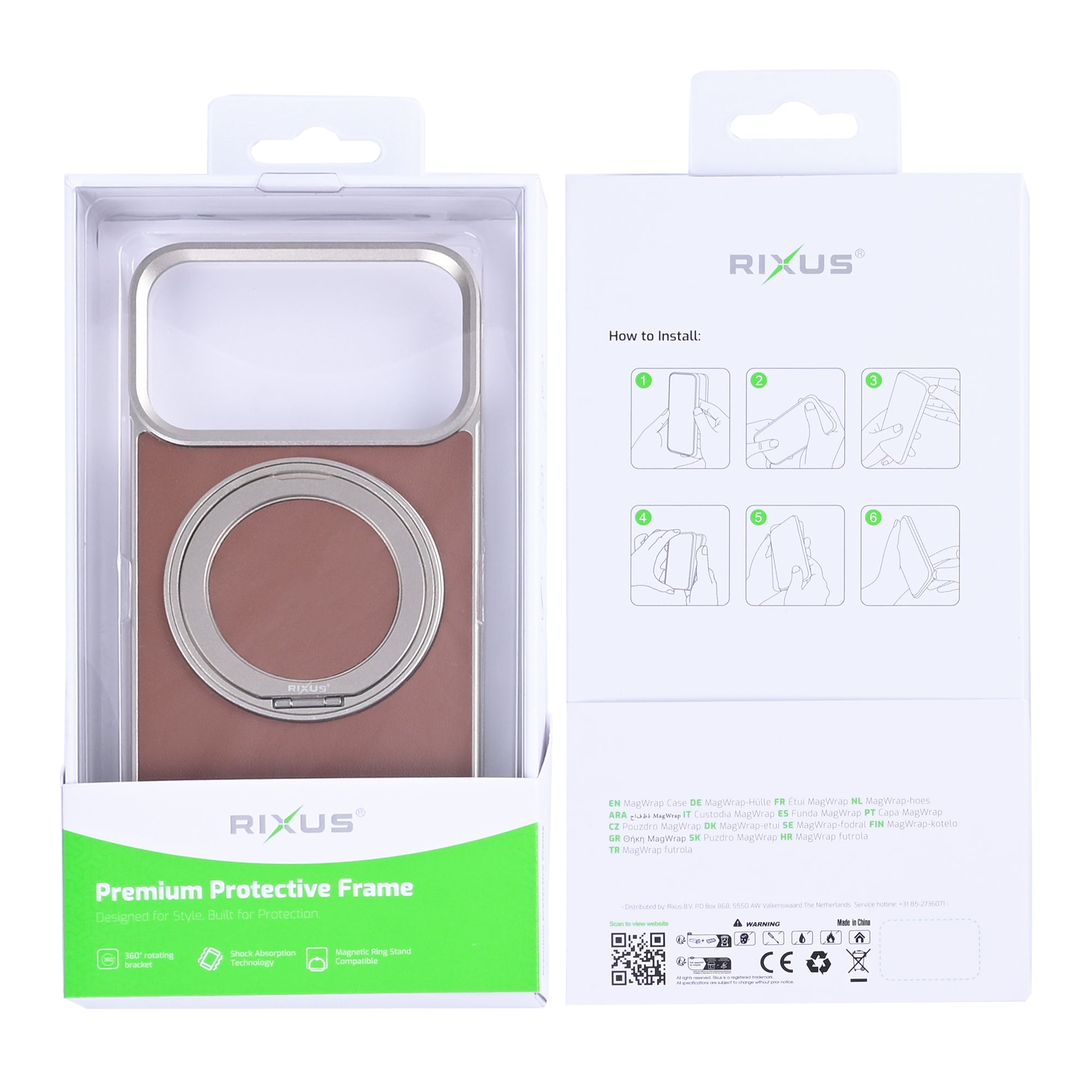 Étui Rixus MagWrap For Apple 17 Pro marron