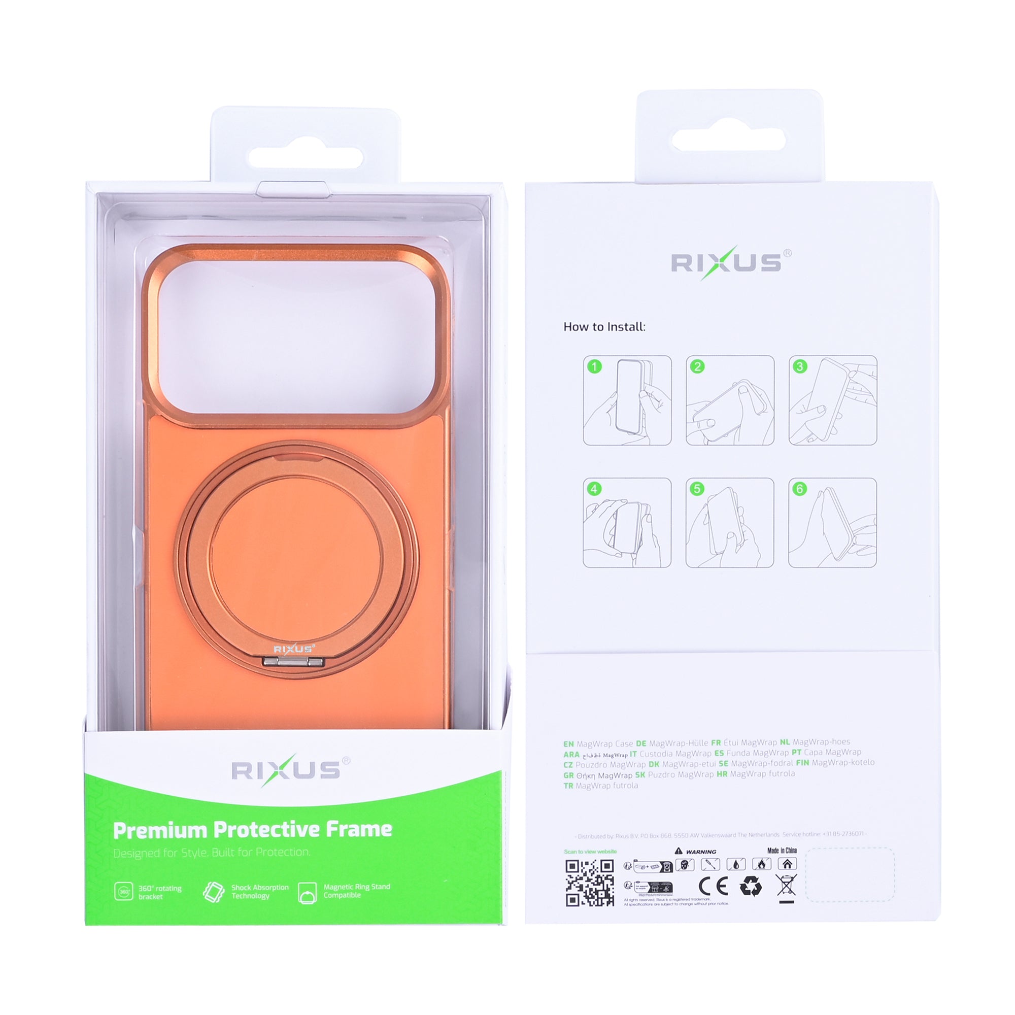 Étui Rixus MagWrap For Apple 17 Pro Orange