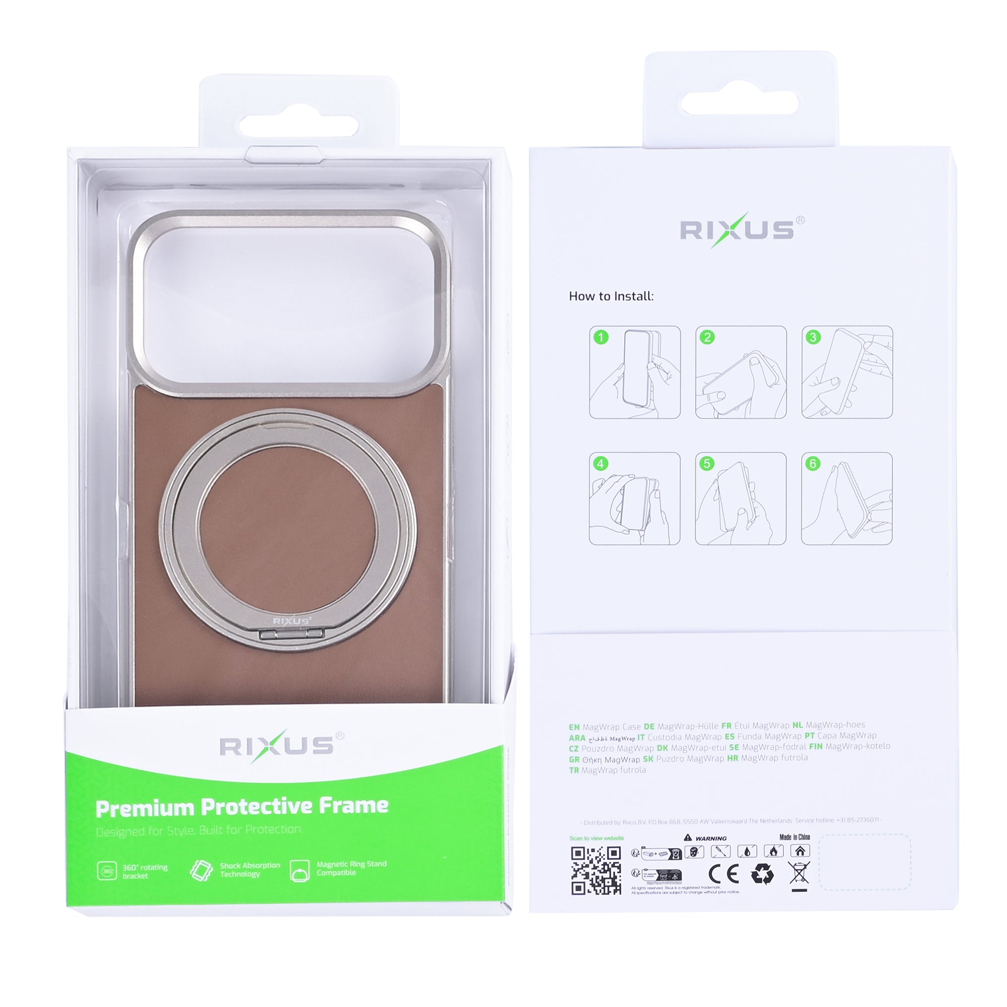 Étui Rixus MagWrap For Apple 17 Pro Max marron