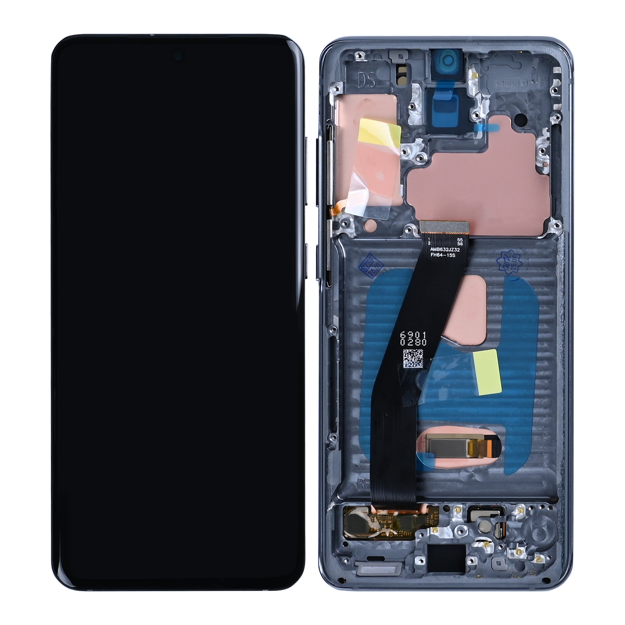 Samsung Galaxy S20 5G G981F Ecran et Numériseur Avec Cadre Gris Cosmique Soft-OLED