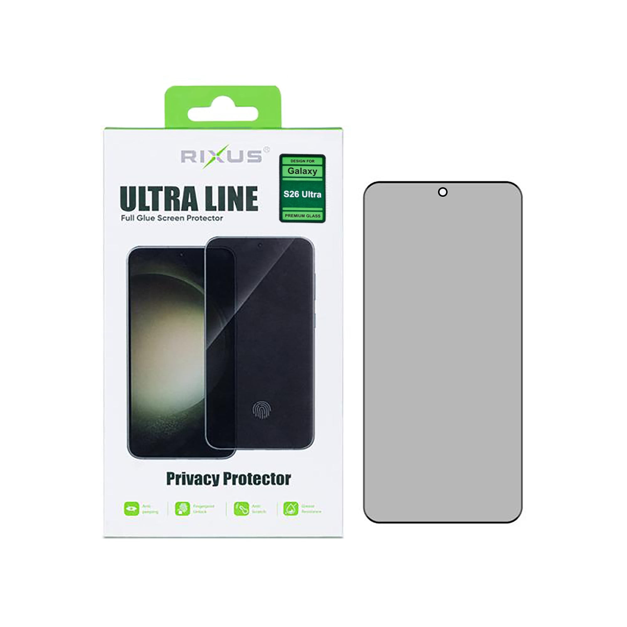 Verre trempé Rixus Privacy Ultra Line pour Samsung Galaxy S26 Ultra
