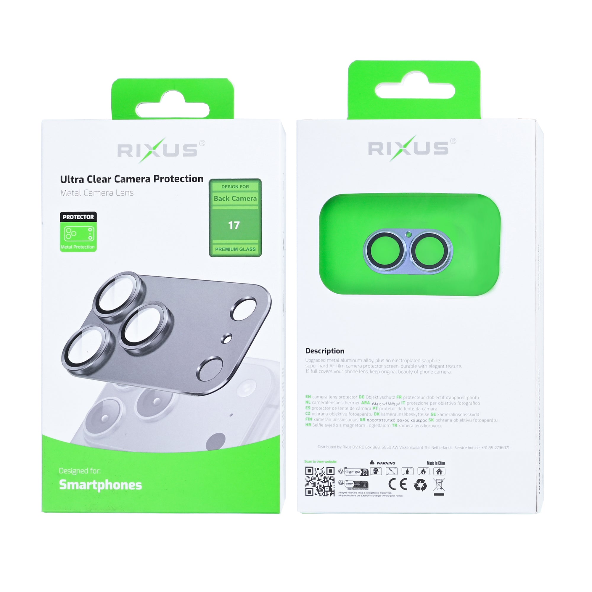 Protection ultra transparente For Apple appareil photo Rixus For Apple 17 Mist Blue