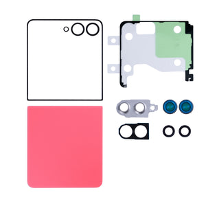 Ensemble de coques arrière Samsung Galaxy Z Flip7 F766B avec lentille rouge corail OEM